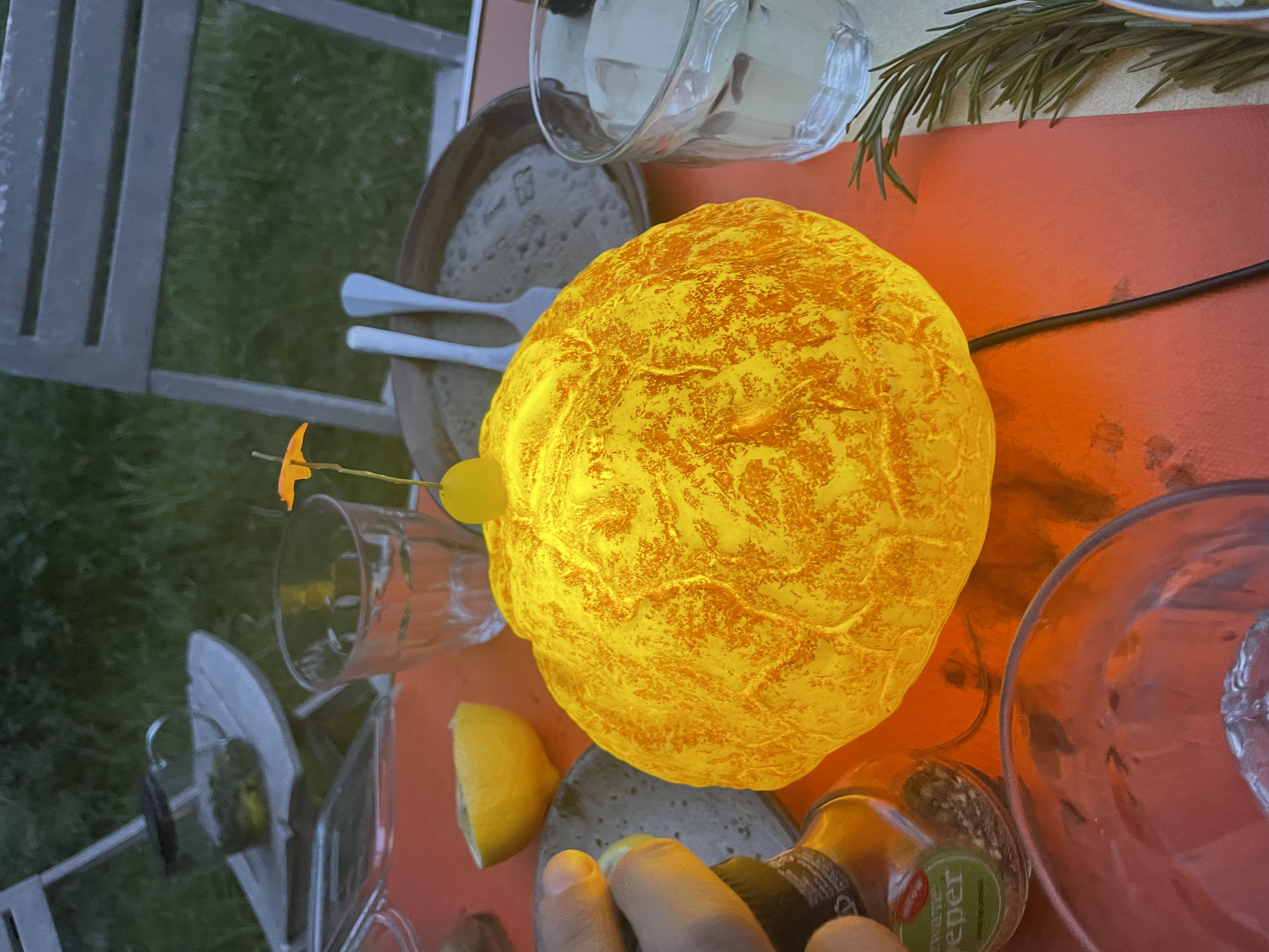 a cutlery set hanger hanged in a person hand