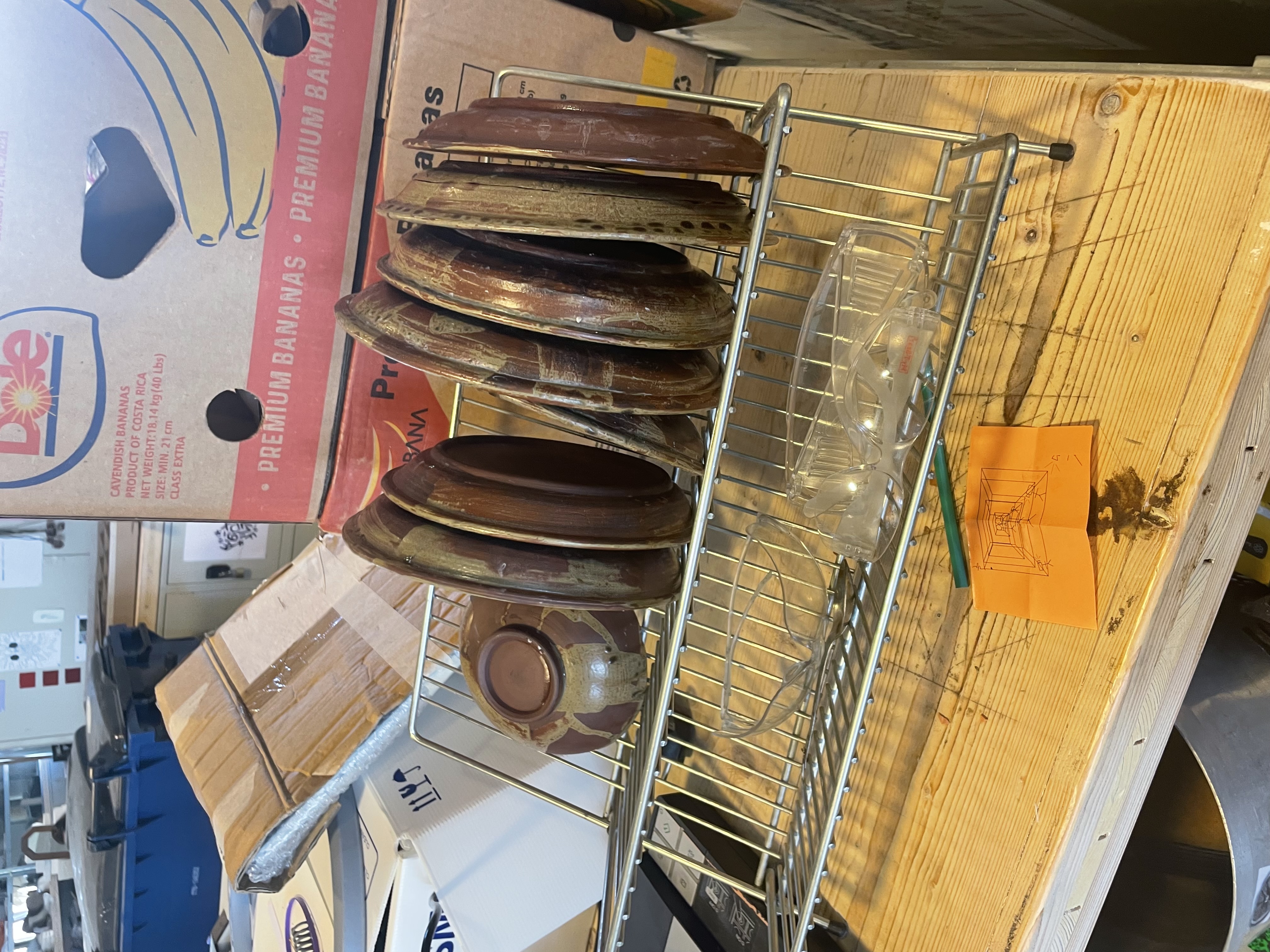 a cutlery set standing on a table
