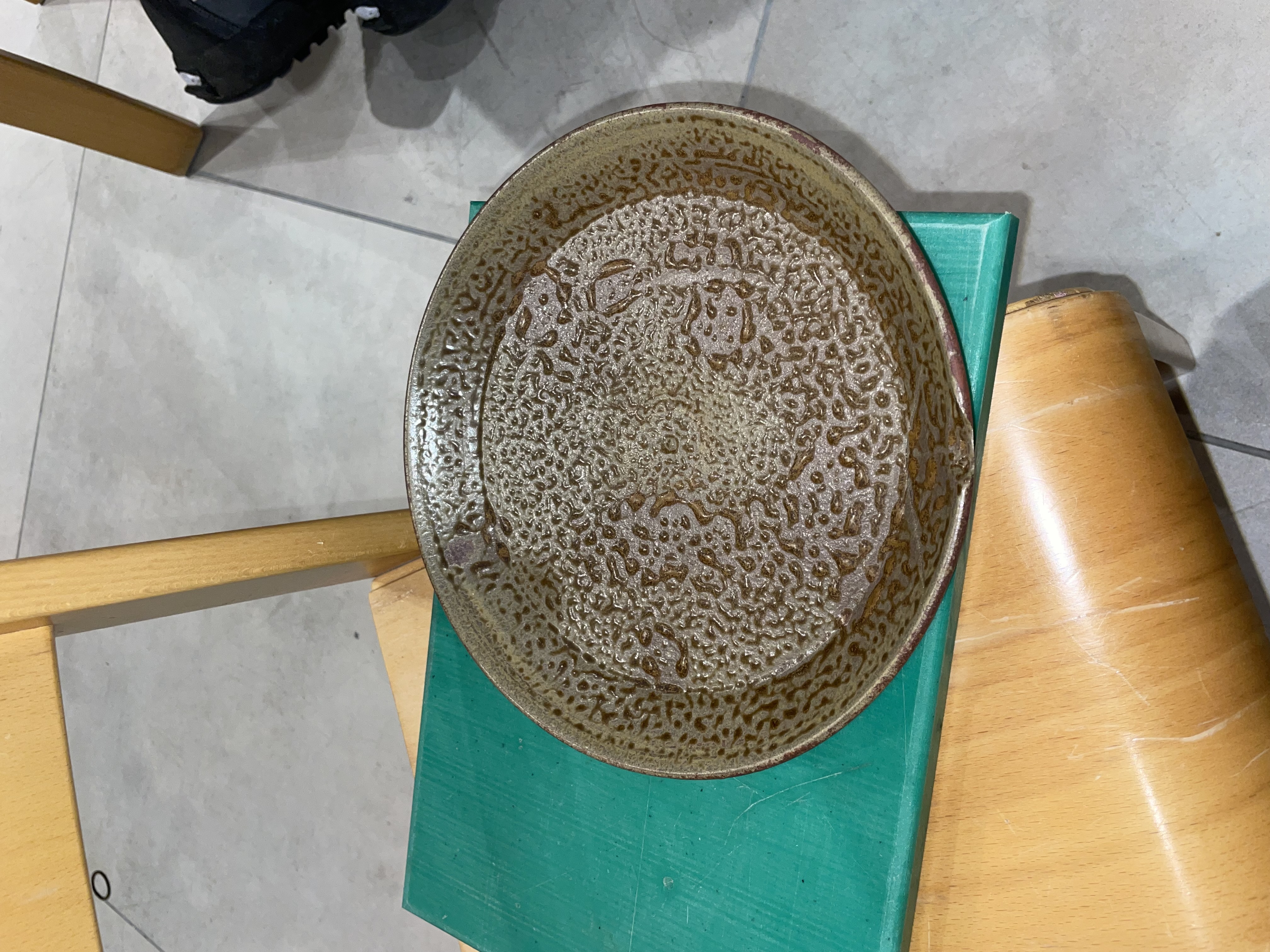 a cutlery set standing on a table